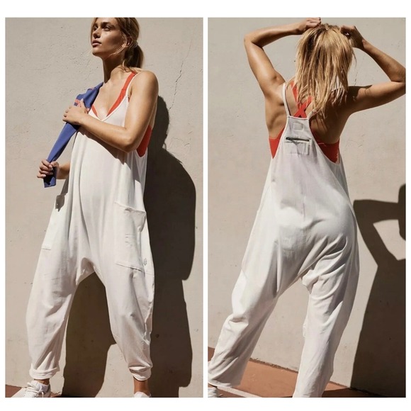 Free Movement Pants - Free Movement Oversized Jumpsuit Romper Oatmeal Harem Cropped Yoga Loungewear S‎